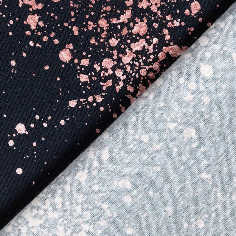 Jersey de algodão Salpicos dourados | Glitzerpüppi – preto azulado/rosa-velho escuro,  image number 4