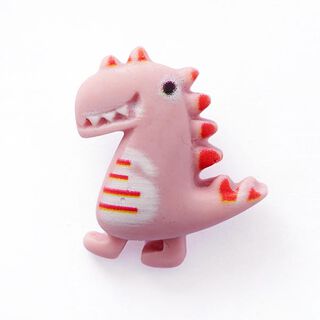 Botão com pé Dinossauro [  Ø20 mm ] – rosa/vermelho, 