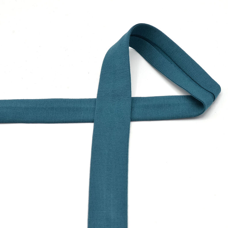 Fita de viés Jersey de algodão [20 mm] – azul petróleo,  image number 2