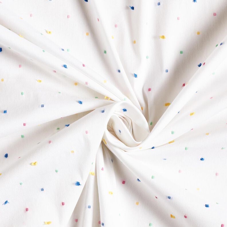 Popelina Confetes coloridos – branco,  image number 3