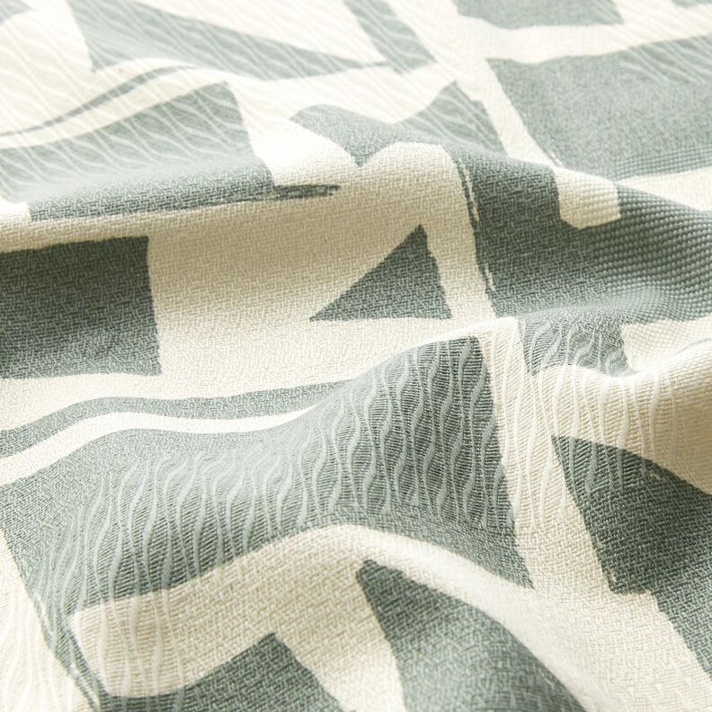 Tecido para decoração Jacquard Estrutura abstrata – verde amarelado/branco sujo,  image number 2