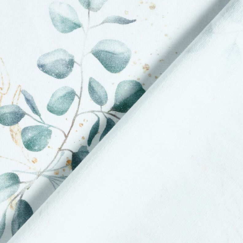 Jersey de algodão Eucalipto | Glitzerpüppi – branco/azul-pomba,  image number 4