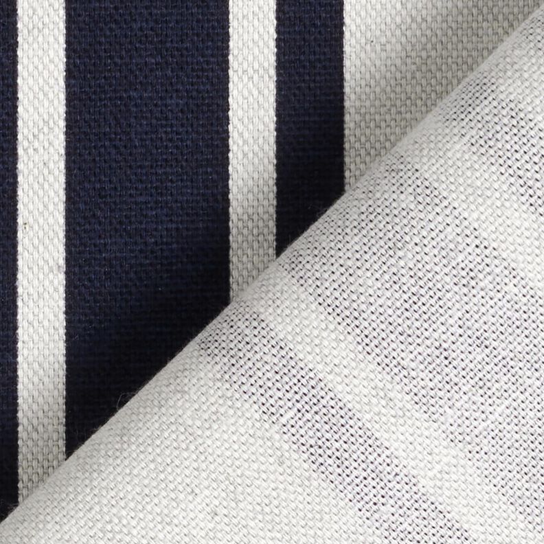 Tecido para decoração Panamá Riscas grossas – preto azulado/cinzento-névoa,  image number 4