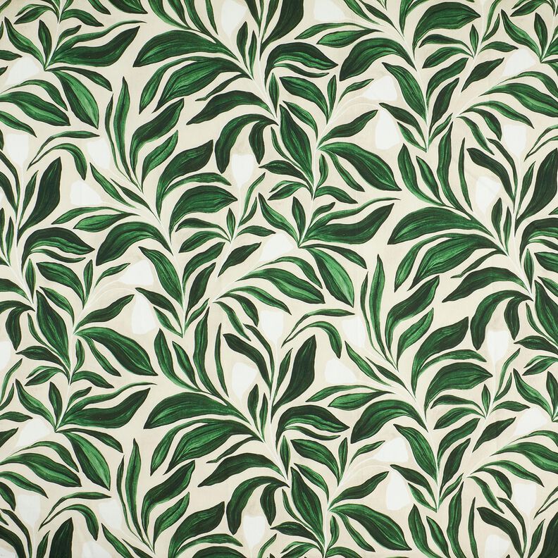 Tecido para decoração Lona plantas sofisticadas – verde escuro/natural,  image number 1