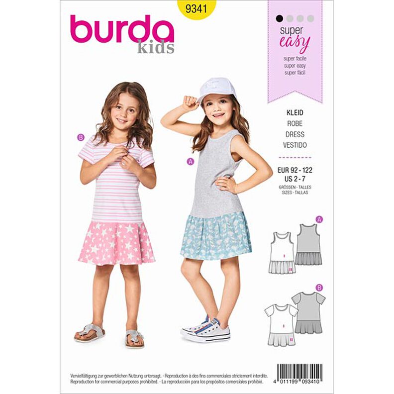 Vestidos para menina, Burda 9341 | 92 - 122,  image number 1