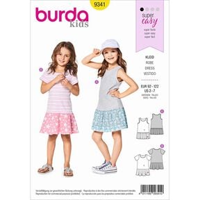 Vestidos para menina, Burda 9341 | 92 - 122, 