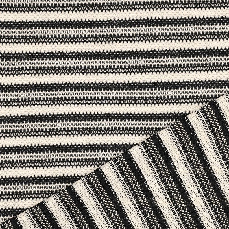 Tecido de malha riscas | Poppy Fabrics – preto/branco sujo,  image number 4
