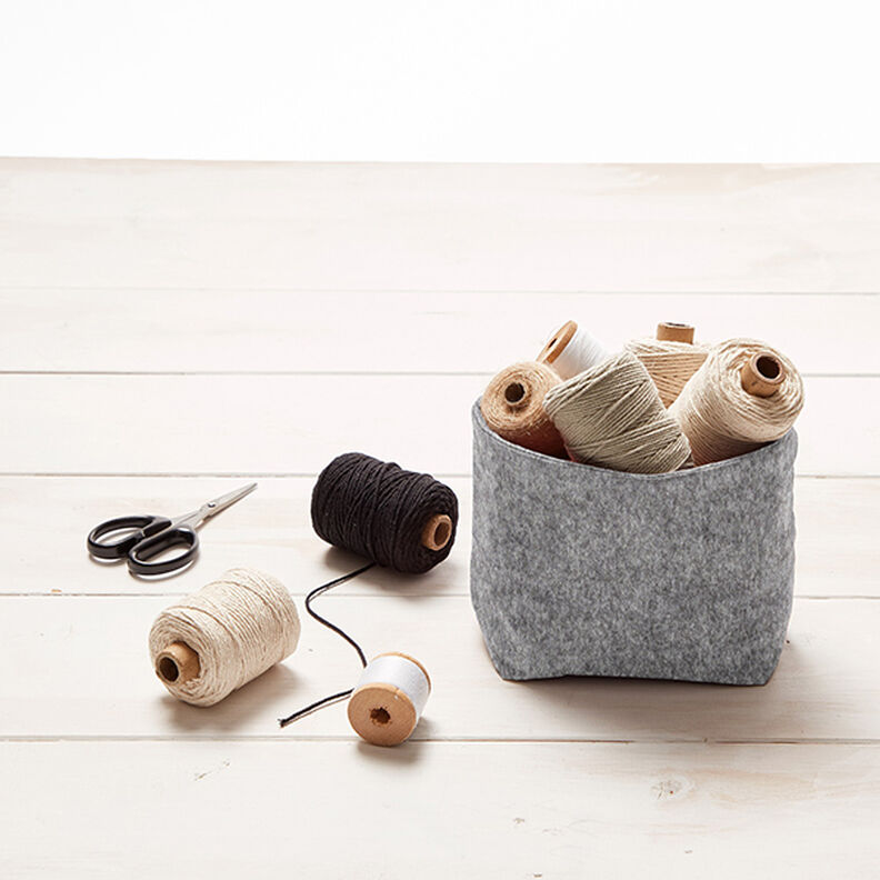 Feltro 180 cm / 1,5 mm de espessura Melange &ndash; cinzento,  image number 5