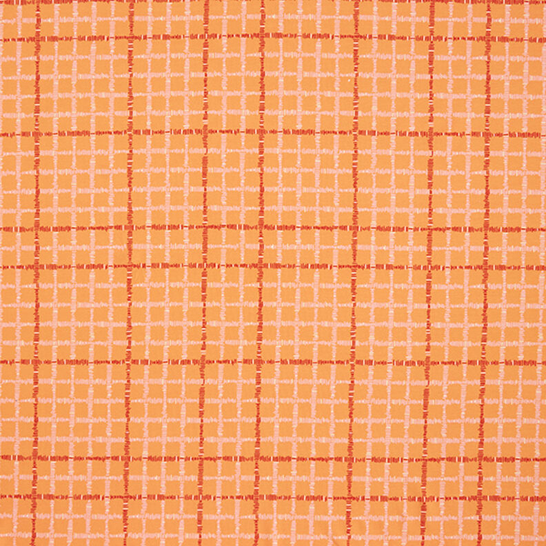 GOTS Jersey de algodão Checks | Tula – laranja/terracota,  image number 1