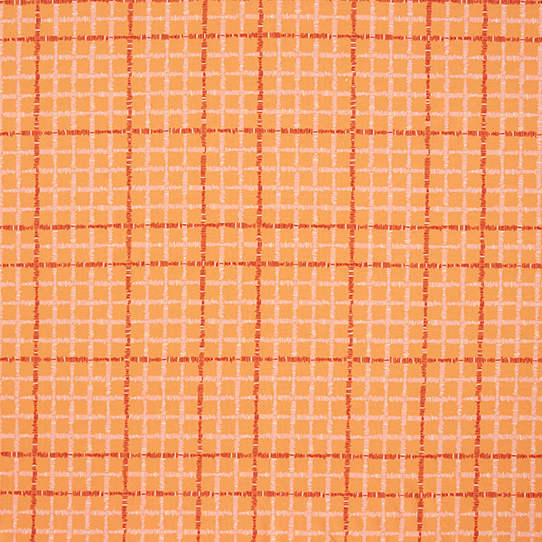 GOTS Jersey de algodão Checks | Tula – laranja/terracota,  image number 1