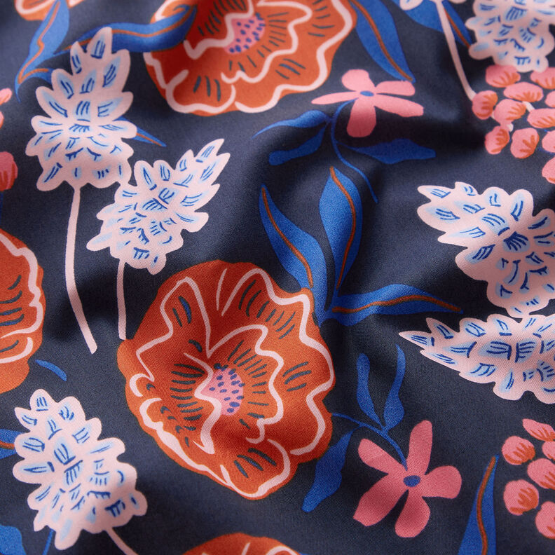 Popelina de algodão Fresh Flowers | Nerida Hansen – azul-noite,  image number 2