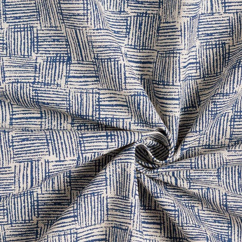 Tecido para decoração Meio linho Panamá Traços – azul-marinho,  image number 6