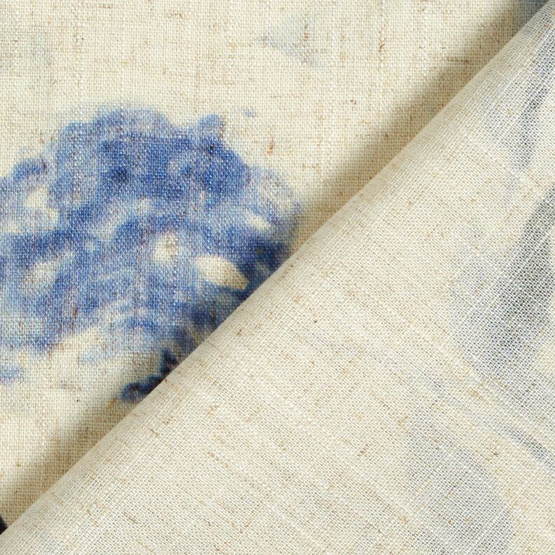 Mix de linho e viscose Rosas em aguarela – natural/azul-marinho,  image number 4