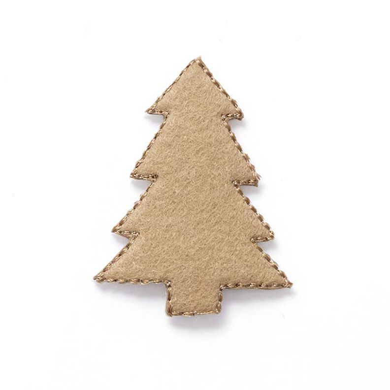 Aplicação Feltro Árvore de Natal [4 cm] – bege,  image number 1