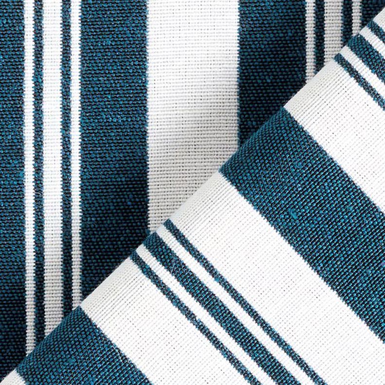 Tecido para decoração Jacquard Riscas – azul-oceano/branco,  image number 4