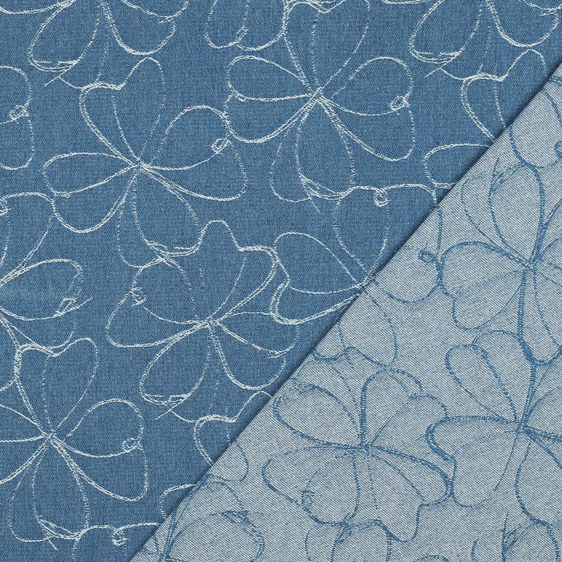 Ganga Jacquard Flores | Poppy Fabrics – azul ganga,  image number 4