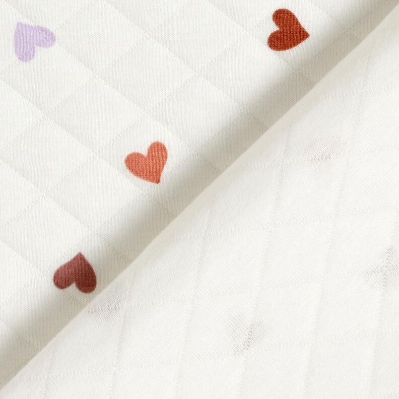 Dupla face Jersey Corações coloridos – marfim,  image number 4