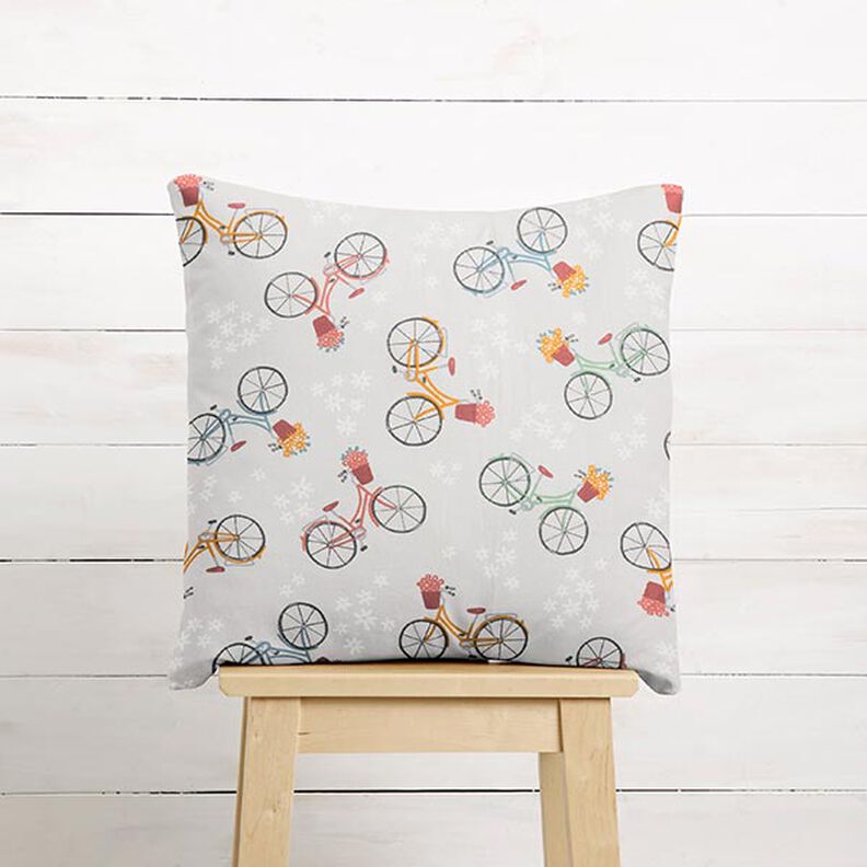 Tecido de algodão Cretone Bicicleta holandesa – laranja-claro/cinzento-névoa,  image number 6