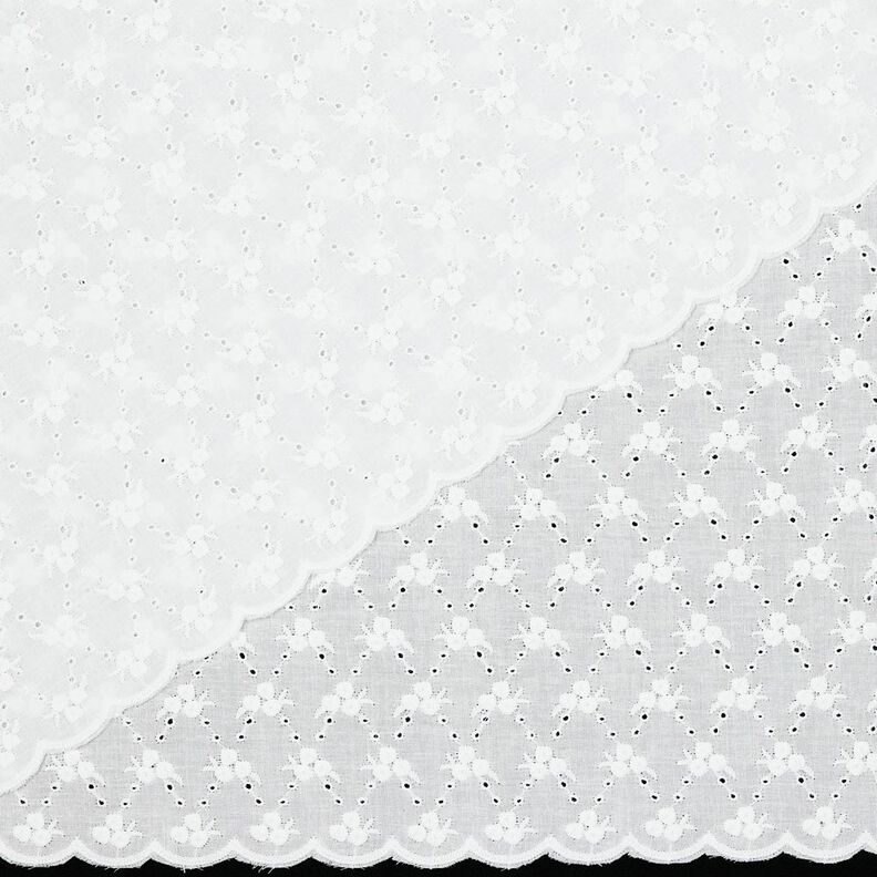 Tecido de algodão Bordado inglês Losangos florais | Poppy Fabrics – branco,  image number 5