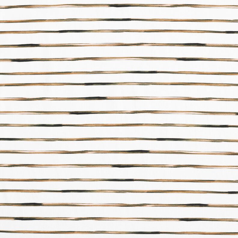 Jersey de algodão Riscas largas em aguarela Impressão Digital – marfim/castanho escuro,  image number 1