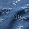 Tecido de ganga Stretch Dinossauros Origâmi – azul ganga,  thumbnail number 2