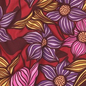LENZING&trade; EcoVero&trade; Tecido de viscose Flores | Poppy Fabrics &ndash; merlot/damasco, 