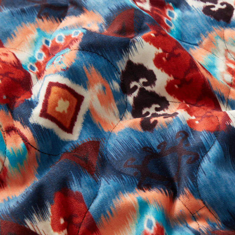 Tecido acolchoado aveludado Padrão Retro, três camadas – mistura de cores,  image number 3