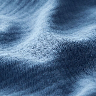 Musselina/ Tecido plissado duplo – azul aço, 