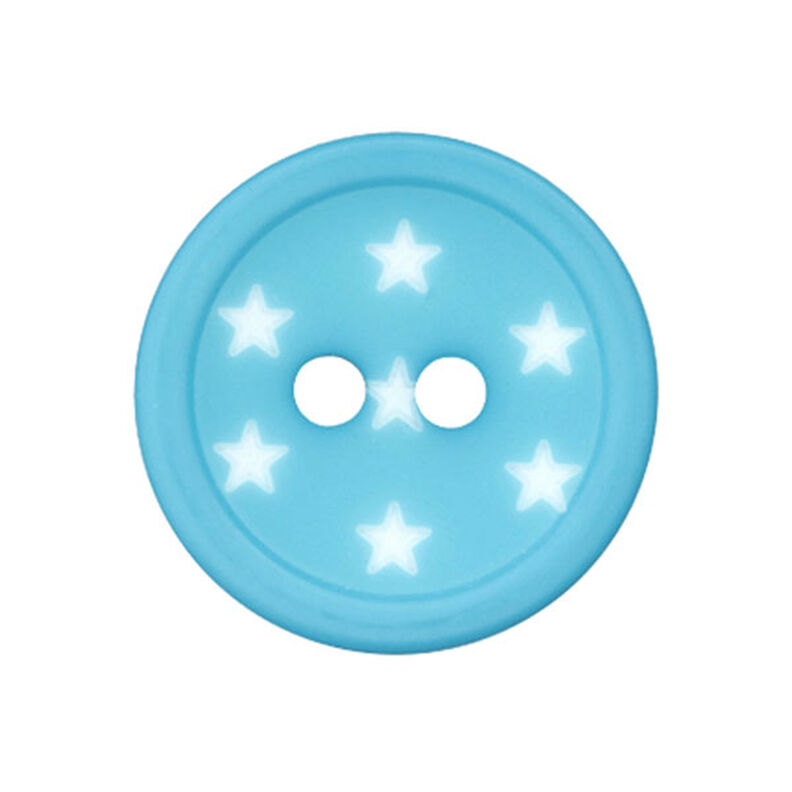 Botão de plástico Estrelas – turquesa,  image number 1