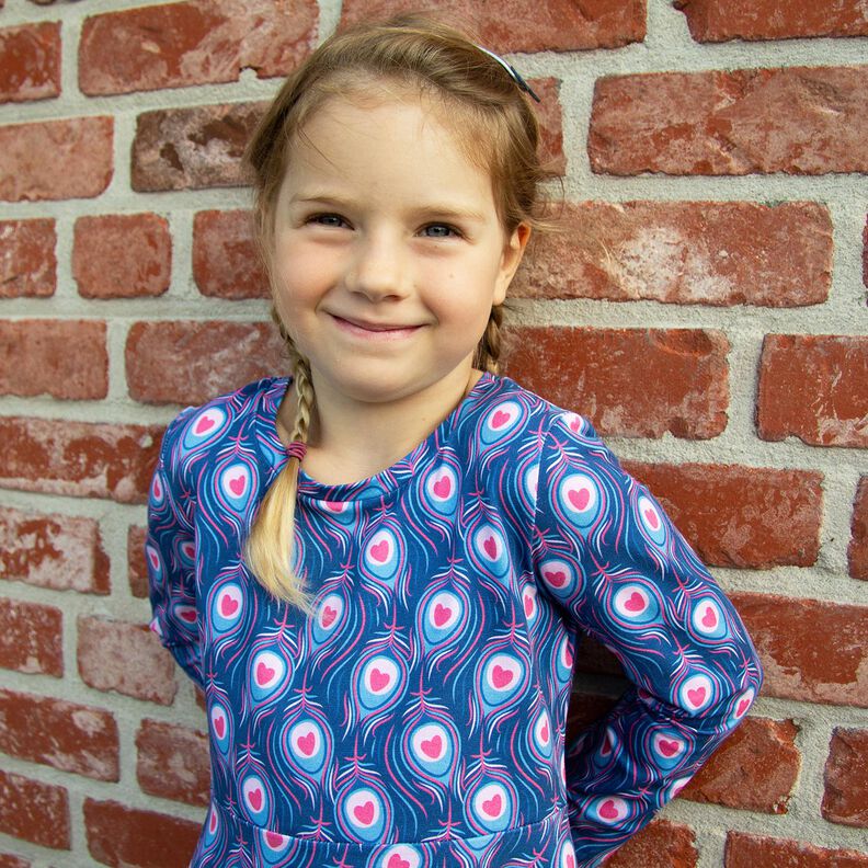 Jersey de algodão Pavo | Stoff&Liebe – azul real/rosa intenso,  image number 6