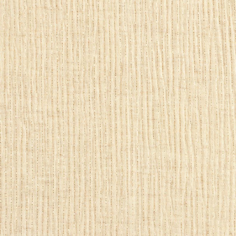 Musselina/ Tecido plissado duplo Mix de linho Pintas brilhantes – creme,  image number 1