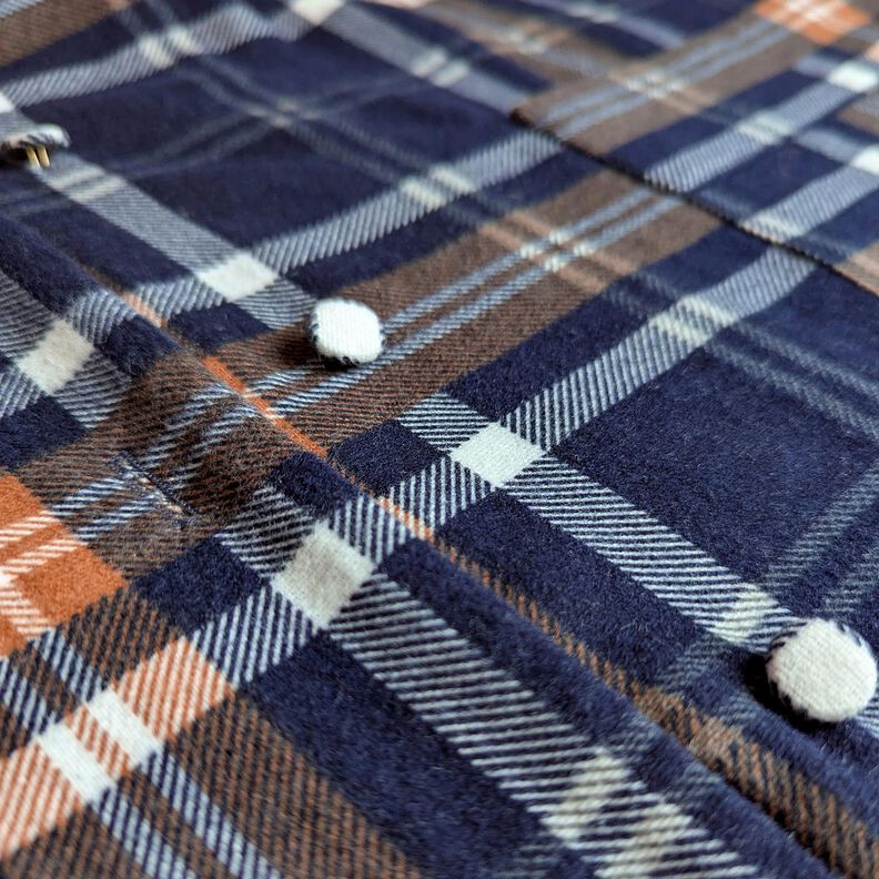 Flanela de algodão Padrão xadrez Estampado | by Poppy – azul-marinho/castanho-avermelhado,  image number 7