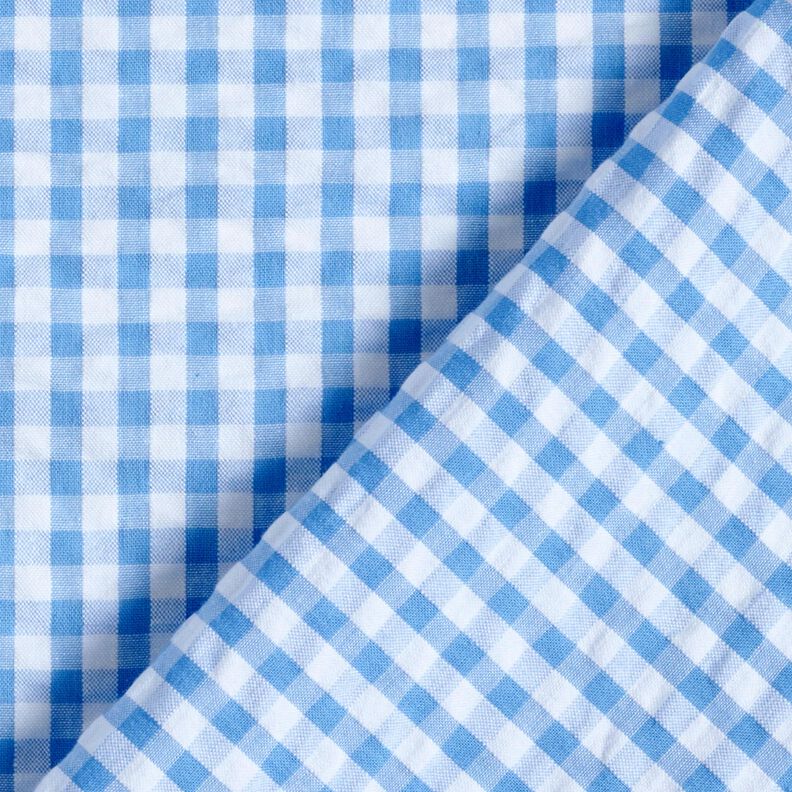 Anarruga Algodão Xadrez tecido – azul/branco,  image number 4