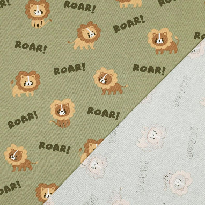 Jersey de algodão Leão | Poppy Fabrics – pistáchio/castanho-avermelhado,  image number 4