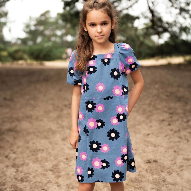 Bombazine para bebé Flores | Poppy Fabrics – azul ganga/lavanda,  image number 5