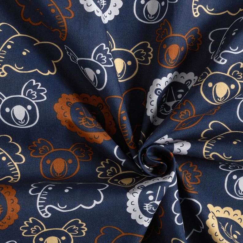Popelina de algodão Caras de animais | Poppy Fabrics – cinza claro,  image number 3