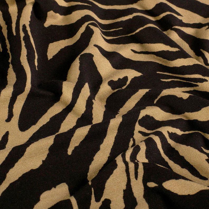 Jersey de viscose Estampado zebra – mocca/preto,  image number 2