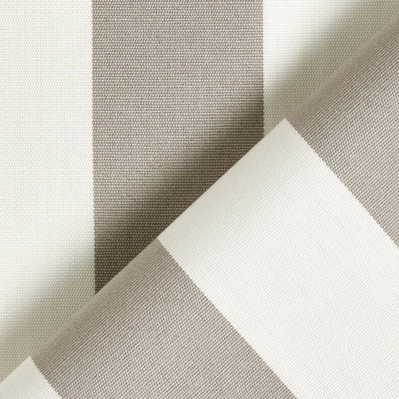 Tecido para exteriores Lona Riscas grossas – cinzento-seda/marfim,  image number 4