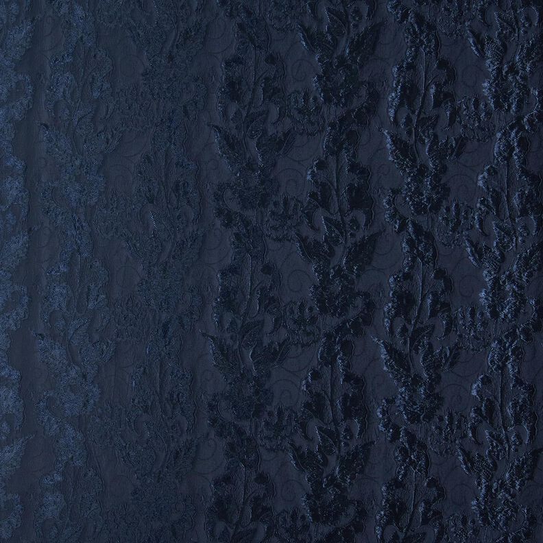 Jacquard para vestuário Brocado Flores – azul-marinho,  image number 1