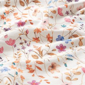 GOTS French Terry Sweat de verão Mar de flores secas Impressão Digital – marfim, 