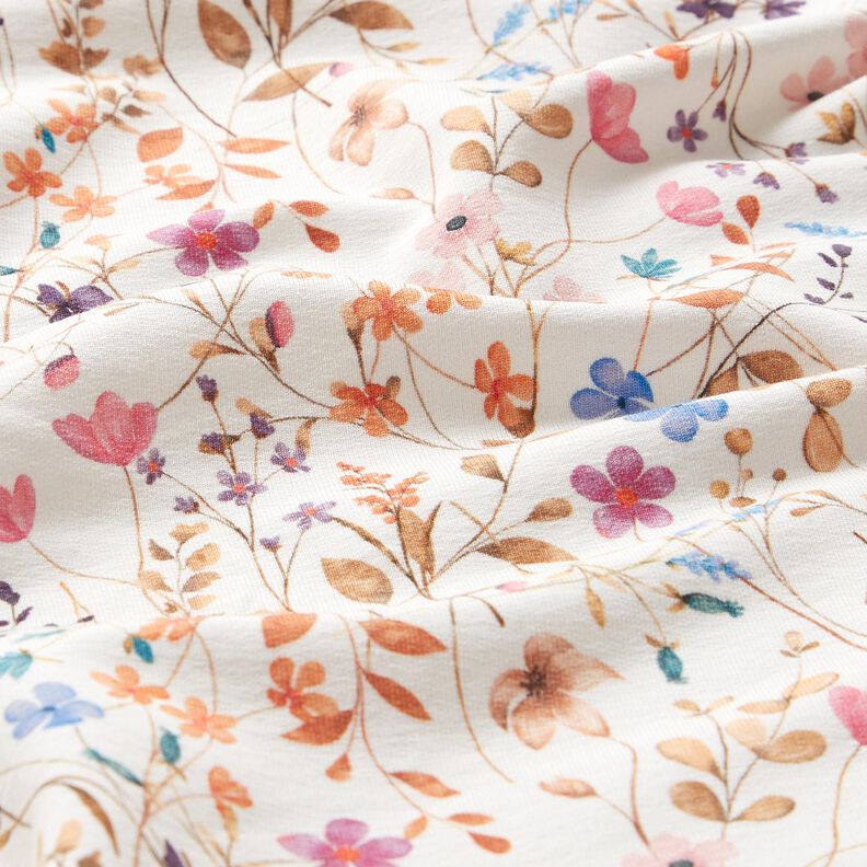 GOTS French Terry Sweat de verão Mar de flores secas Impressão Digital – marfim,  image number 2