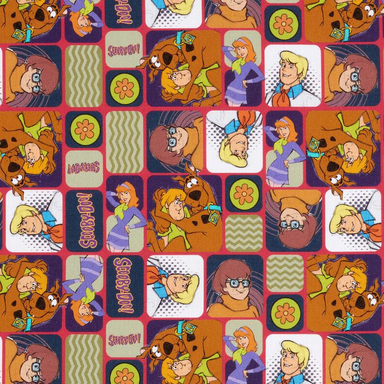 Popelina de algodão Scooby Doo Banda desenhada Tecido sob licença – vermelho/mistura de cores,  image number 1