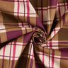 Tecido para decoração Meio linho Panamá Xadrez colorido – mocca/uva,  thumbnail number 3
