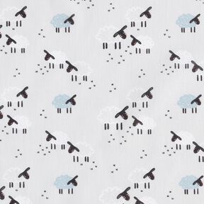 Popelina de algodão Ovelhas no prado – cinzento claro, 