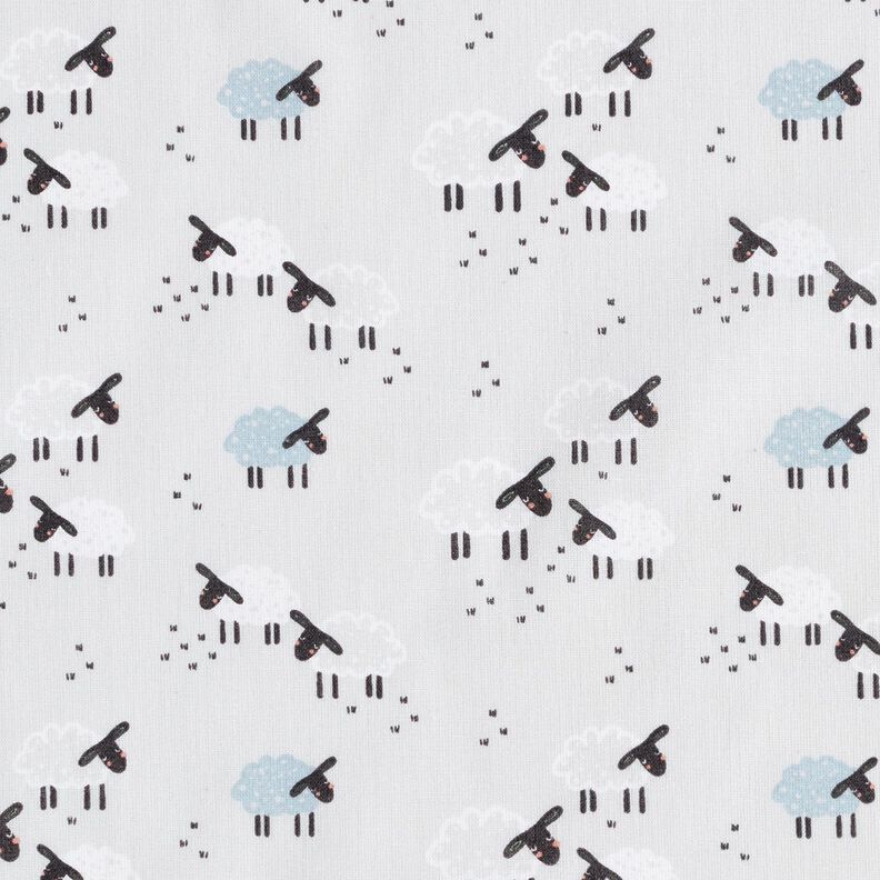 Popelina de algodão Ovelhas no prado – cinzento claro,  image number 1