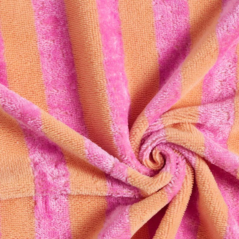 Tecido turco Bambu Riscas grossas &ndash; laranja-claro/pink,  image number 4