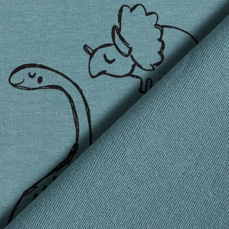 French Terry Sweat de ver&atilde;o Grandes dinossauros rabiscados &ndash; azul,  image number 4