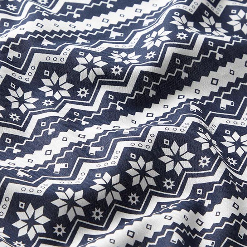 Tecido de algodão Popelina Padrão norueguês – azul-noite,  image number 2
