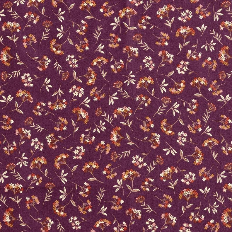 Tecido de algodão Cretone Flores delicadas – uva,  image number 1