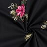 Popelina de algodão Bordado Ramos de flores – preto/baga,  thumbnail number 3